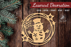Snowman Lasercut Round SVG Product Image 1