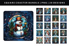 Snowman Square Coaster Design | Square Coaster PNG Product Image 1