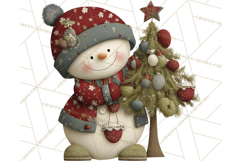 Christmas Snowman Clipart PNG Product Image 4