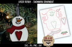 Snowman Heart Ornament Laser Ready SVG |Christmas Laser SVG Product Image 2