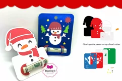Snowman Money Gift Card, Christmas Money Card Cut File Product Image 2