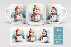 Christmas sublimation mug wrap, snowman mug wrap Product Image 2