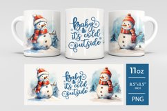 Christmas sublimation mug wrap, Snowman mug designs Product Image 2