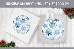 Watercolor Christmas Snowflake Ornament Sublimation Design Product Image 1