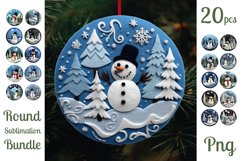 Snowman Ornament Bundle | Felt Christmas Ornaments Png Product Image 1