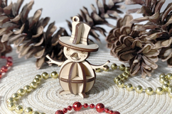 Snowman Christmas Ornament - Laser Cut File, SVG 3d Product Image 2