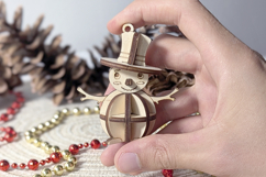 Snowman Christmas Ornament - Laser Cut File, SVG 3d Product Image 5