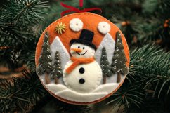 Colorful Snowman Ornament Bundle Png | Felt Christmas Png Product Image 6