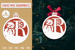 Letter R Christmas Personalized Ornament Laser cut Product Image 2