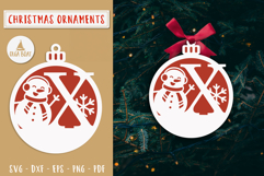 Letter X Christmas Personalized Ornament Laser cut Product Image 2