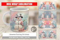 Mug Wrap Design Snowman Painting Product Image 1