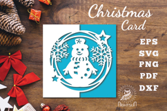 Snowman Papercut Card SVG Product Image 1