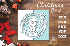 Snowman Papercut Card SVG Product Image 1