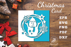 Snowman Papercut Card SVG Product Image 1