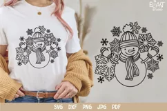 Snowman SVG Design with Mittens, Scarf and Hat for T-shirts, Mugs, Pillows, Christmas Home Decor. This Winter Design is Compatible with Cricut and Silhouette Cutting Machines