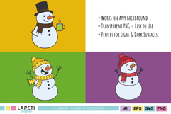 snowman clipart set for scrapbooking and planners