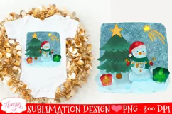 Winter Christmas Snowman PNG for sublimation Product Image 1