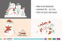 Winter snowman illustrations in digital format for crafting and creative designs