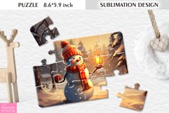 Cute Watercolor Christmas Snowman| Sublimation Puzzle Design Product Image 1