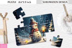 Cute Snowman in the Forest| Sublimation Puzzle Design Product Image 1