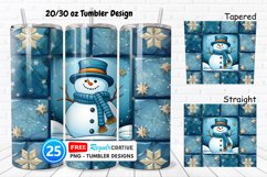 Snowman Quilt 20/30oz Tumbler, BONUS 25 Tumbler Product Image 1