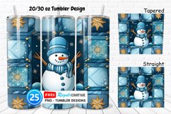 Snowman Quilt 20/30oz Tumbler, BONUS 25 Tumbler Product Image 1