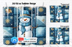 Snowman Quilt 20/30oz Tumbler, BONUS 25 Tumbler Product Image 1