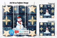 Snowman Quilt 20/30oz Tumbler, BONUS 25 Tumbler Product Image 1