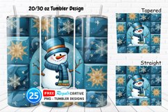 Snowman Quilt 20/30oz Tumbler, BONUS 25 Tumbler Product Image 1
