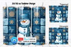 Snowman Quilt 20/30oz Tumbler, BONUS 25 Tumbler Product Image 1