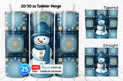 Snowman Quilt 20/30oz Tumbler, BONUS 25 Tumbler Product Image 1