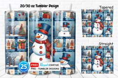 Snowman Quilt 20/30oz Tumbler, BONUS 25 Tumbler Product Image 1