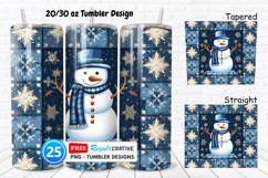 Snowman Quilt 20/30oz Tumbler, BONUS 25 Tumbler Product Image 1