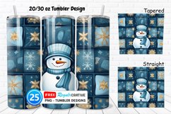 Snowman Quilt 20/30oz Tumbler, BONUS 25 Tumbler Product Image 1