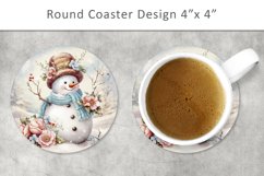 Snowman Round Coaster, kitchen decor Product Image 1