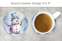 Snowman Round Coaster, winter coaster Product Image 1