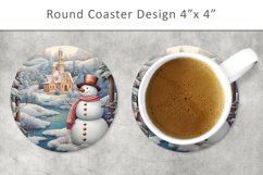 Snowman Round Coaster, winter circle Product Image 1