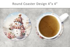 Snowman Round Coaster, Christmas kitchen decor Product Image 1