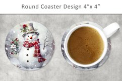 Christmas Coaster, Snowman round coaster Product Image 1