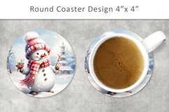 Snowman Round Coaster, kitchen decor Product Image 1