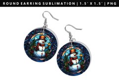 Snowman Round Earring Design | Round Earring Sublimation PNG Product Image 1