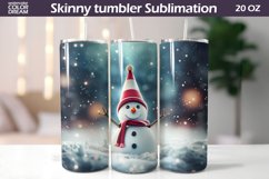 Snowman Tumbler Sublimation | 3D Snowman Tumbler Wrap Product Image 1