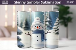 Cute Snowman Tumbler Wrap | Christmas Tumbler Sublimation Product Image 1