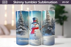 Snowman Tumbler Wrap | Winter Tumbler Sublimation Product Image 1
