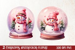 Snowman In Snow Globe Clipart Sublimation, Christmas SVG Product Image 1
