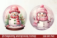 Snowman In Snow Globe Clipart Sublimation, Christmas SVG Product Image 1