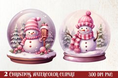 Snowman In Snow Globe Clipart Sublimation, Christmas SVG Product Image 1