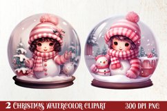 Snowman In Snow Globe Clipart Sublimation, Christmas SVG Product Image 1
