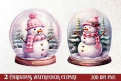 Snowman In Snow Globe Clipart Sublimation, Christmas SVG Product Image 1