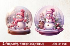 Snowman In Snow Globe Clipart Sublimation, Christmas SVG Product Image 1